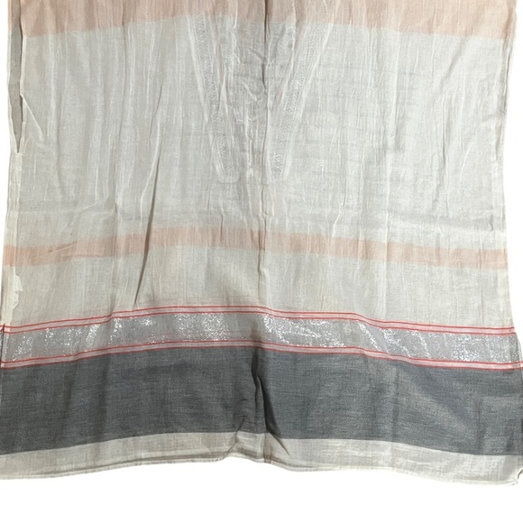 River Island Cream, Grey and Peach Tunic with Tie Front - Picture 3 of 9